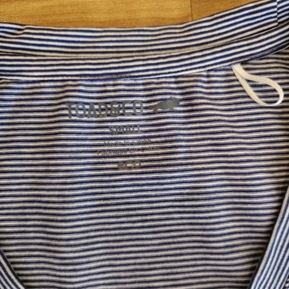 Toad & Co Small Striped Short Sleeve T-Shirt Polyester Tencel Stretch - Picture 2 of 5